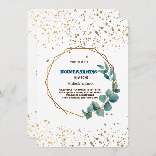 Neues Zuhause Modernes Herbsthaus Party im Herbst Einladung (Vorne/Hinten)