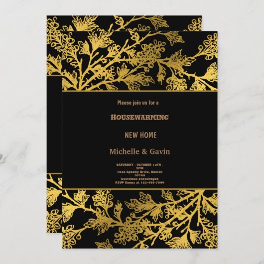 Neues Zuhause Modernes Herbsthaus Party im Herbst Einladung (Vorne/Hinten)