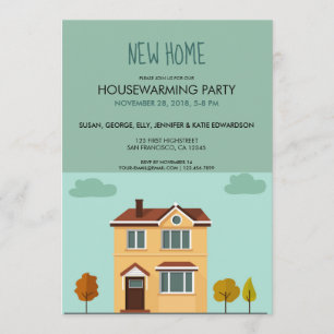 Neues Zuhause niedliches Housewarming-Party Einladung
