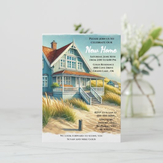 Neues Zuhause Open House / Housewärming Party Einl Einladung (Stehend Vorderseite)