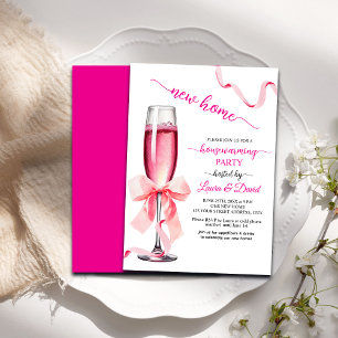 Neues Zuhause Prosecco Glas Housewarming Party Einladung