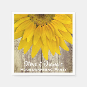Neues Zuhause Rustic Wood Sunflower Housewarming P Serviette