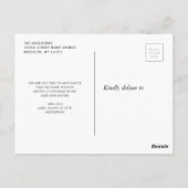 Neues Zuhause-Skript für Feiertage Neue Adresse Postkarte (Rückseite)
