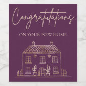 Neues Zuhause Weinflaschen-Etikett Weinetikett (Einzelnes Label)