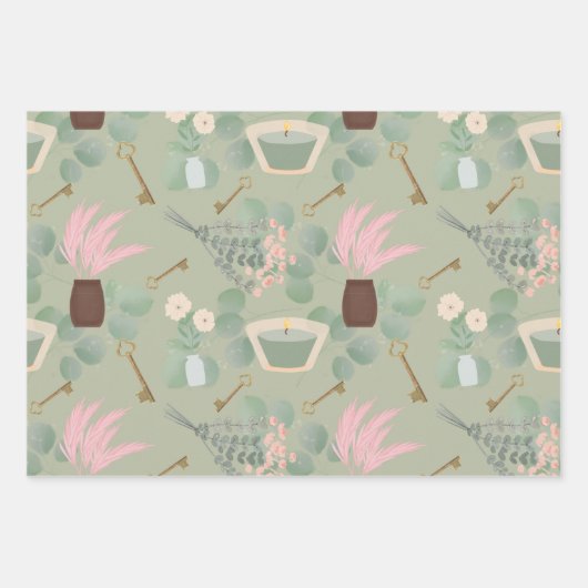 Neues Zuhause Wrapping Paper Flat Sheet Set 3 Geschenkpapier Set (Vorderseite 2)