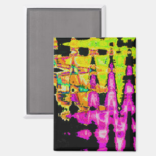 Neueste Achempong Neon Crimson: Abstrakte Glitch-K Magnet