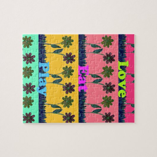 Neueste blumengeschmückte Liebe spielen Design Puzzle (Horizontal)