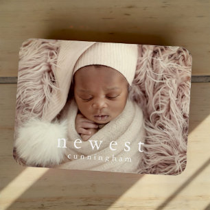 Neueste Familienmitglied Baby Geburt Ankündigung Magnet