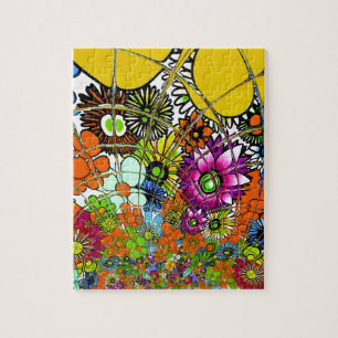 Neueste farbenfrohe atemberaubende Blumenmuster-De Puzzle