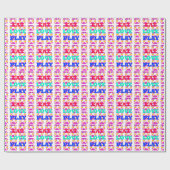 Neueste farbenfrohe Liebe Eat Play Herztextdesign Geschenkpapier (Flach)