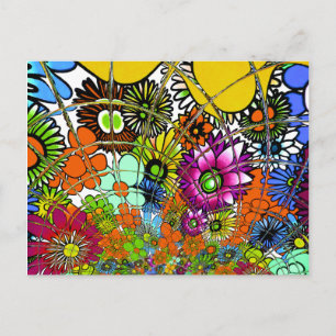 Neueste Farbige Erstaunliche Blumenmuster-Design-K Postkarte