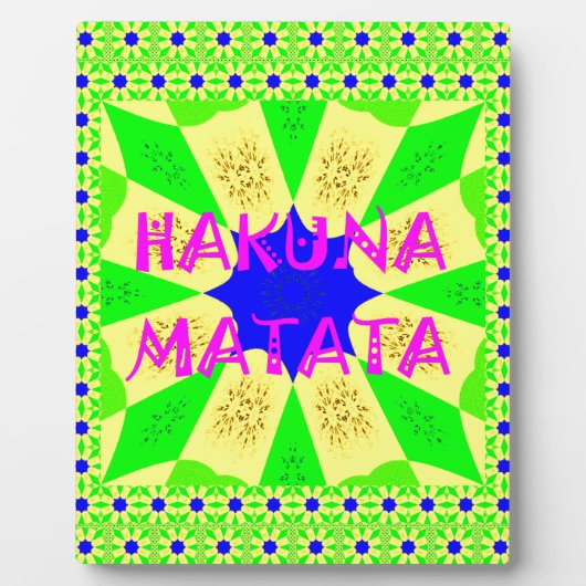 Neueste Hakuna Matata Schönes Phantastisches Desig Fotoplatte (Vorderseite)