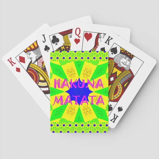 Neueste Hakuna Matata Schönes Phantastisches Desig Spielkarten (Rückseite)
