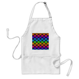 Neueste kantige, farbenfrohe karierte Regenbogen-M Schürze