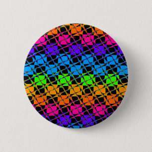 Neueste liebevolle kantige Regenbogenfarben karier Button