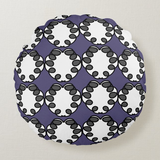 Neueste Mandala-Musterkonstruktion Rundes Kissen (Vorderseite)