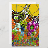 Neueste Phantastische Blumenmuster Design Kunst Briefpapier (Vorne/Hinten)