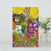 Neueste Phantastische Blumenmuster Design Kunst Briefpapier (Stehend Vorderseite)