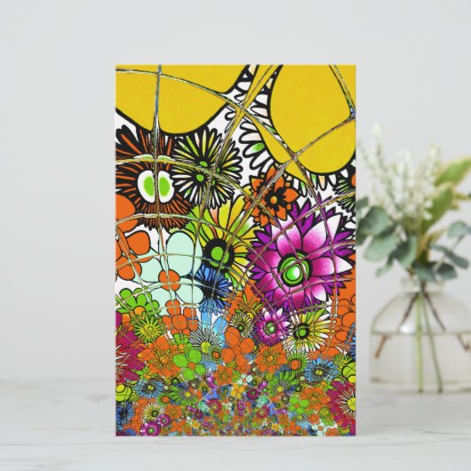 Neueste Phantastische Blumenmuster Design Kunst Briefpapier (Stehend Vorderseite)
