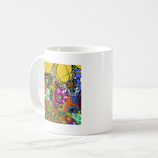 Neueste Phantastische Blumenmuster Design Kunst Kaffeetasse (Vorderseite Links)
