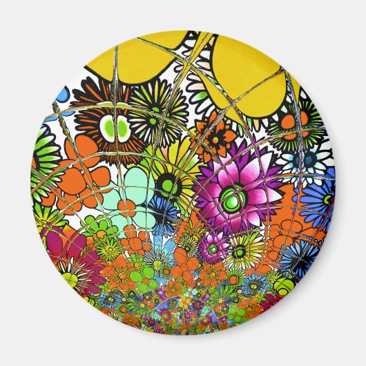 Neueste Phantastische Blumenmuster Design Kunst Magnet (Vorne)