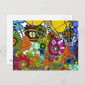 Neueste Phantastische Blumenmuster Design Kunst Postkarte (Vorne/Hinten)