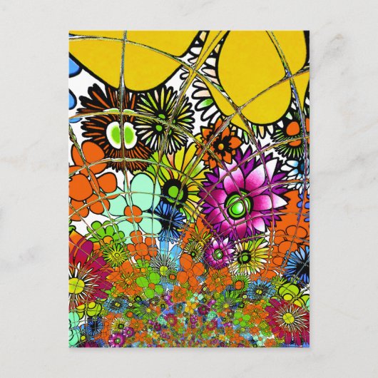 Neueste Phantastische Blumenmuster Design Kunst Postkarte (Vorderseite)