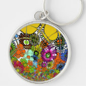 Neueste Phantastische Blumenmuster Design Kunst Schlüsselanhänger (Vorne)
