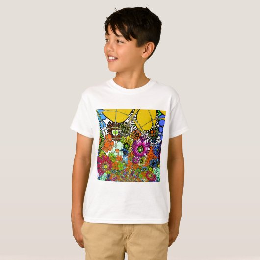 Neueste Phantastische Blumenmuster Design Kunst T-Shirt (Vorne ganz)