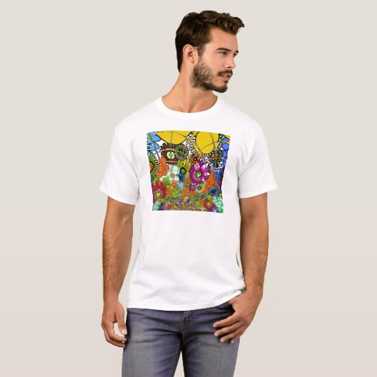 Neueste Phantastische Blumenmuster Design Kunst T-Shirt (Vorne ganz)