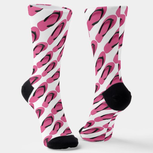 Neueste rosa Flip Flops Design Crew Socks Socken (Gewinkelt)