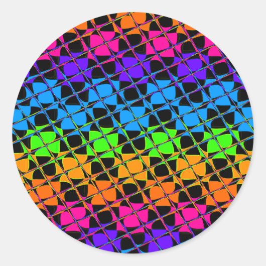 Neueste schöne edgy bunt fröhliche Reflexion Desig Runder Aufkleber (Vorderseite)