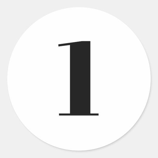 Neueste Schwarz-weiße Zollnummer Runder Aufkleber (Vorderseite)