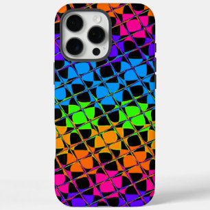 Neuestes Edgy Colorful Checkered Rainbow-Muster iPhone 16 Pro Max Hülle