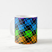 Neuestes Edgy Colorful Checkered Rainbow-Muster Kaffeetasse (Vorderseite Links)