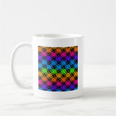 Neuestes Edgy Colorful Checkered Rainbow-Muster Kaffeetasse (Links)