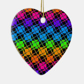 Neuestes Edgy Colorful Checkered Rainbow-Muster Keramik Ornament (Rechts)