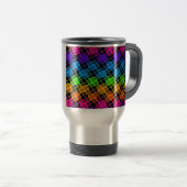 Neuestes Edgy Colorful Checkered Rainbow-Muster Reisebecher (VorderseiteRechts)