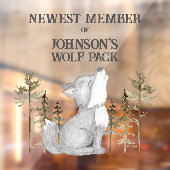 Neuestes Mitglied der Wolf Pack Kinderzimmer Dekor Fensteraufkleber (Blatt 2)