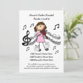 Neufassung der Violine-Einladungskarte von Anna Einladung (Stehend Vorderseite)