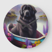 Neufundland auf einem Paddel: Ein Landschaftliches Große Wanduhr (Vorderseite)