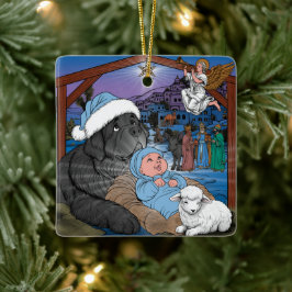 Neufundland Baby Jesus Keramikornament