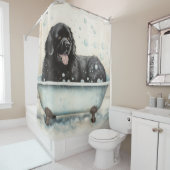 Neufundland Bathtub Wasserfarben Hunde Kunst Duschvorhang (Beispiel)