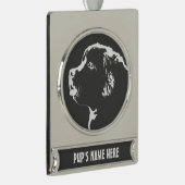 Neufundland-Dekoration Personalisierter Hunde Banner-Ornament Silber (Rechts)