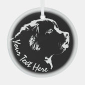 Neufundland-Dekoration Personalisierter Hunde Ornament Aus Glas (Vorderseite)