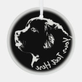 Neufundland-Dekoration Personalisierter Hunde Ornament Aus Glas (Rückseite)