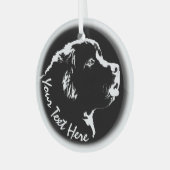 Neufundland-Dekoration Personalisierter Hunde Ornament Aus Glas (Vorderseite links)