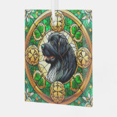 Neufundland Dog Celtic Glass Ornament Suncatcher Aus Glas (Vorderseite links)