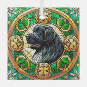 Neufundland Dog Celtic Glass Ornament Suncatcher Aus Glas (Vorderseite)