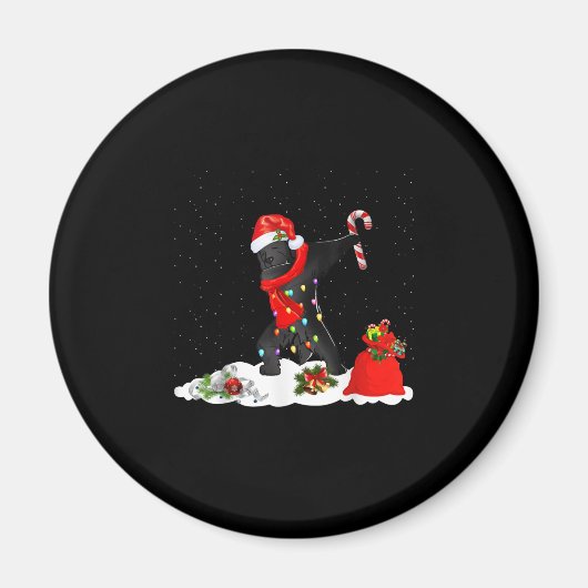 Neufundland Dog Dabbing Funny Christmas Magnet (Vorne)